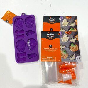 Wilton/HYDE and EEK, NWT, lot of two decorating kits and skeleton silicone mold.